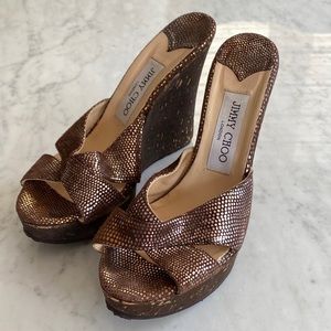 NWOT Jimmy Choo brown wedges
